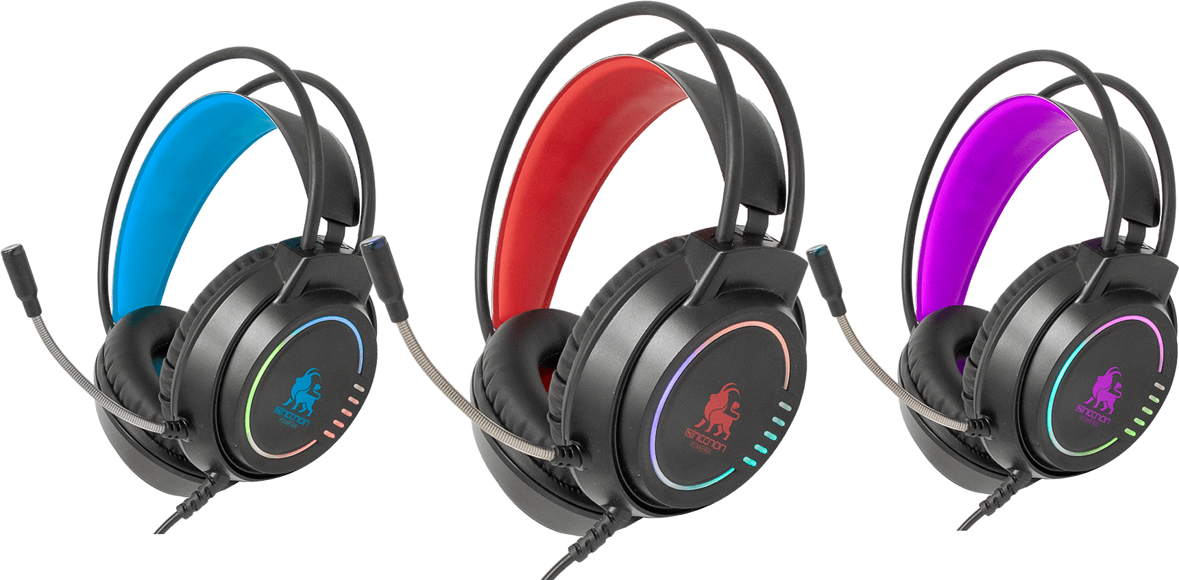 Audifonos Necnon Gaming Over-Ear Nbhg Kimera Rgb Alamb Flexible Fucsia