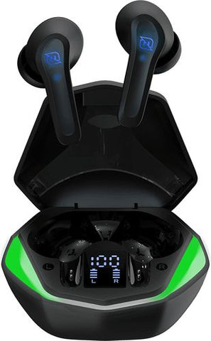 Audifonos Necnon In-Ear Bluetooth Gaming Luz Rgb Display Negro (Ncabvi01rg)