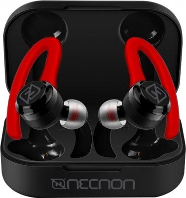Audifonos Necnon In-Ear Ntws-Sport Bt 5.1 Wifi Led Black And Red Nbabns25as