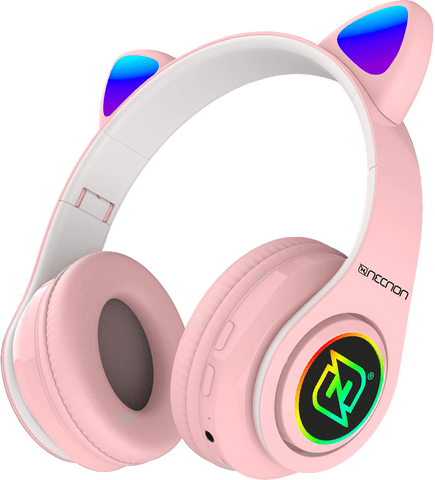 Audifonos Necnon On-Ear Bt Nbh-07 Con Orejas Luz Rgb Manos Libres Verde