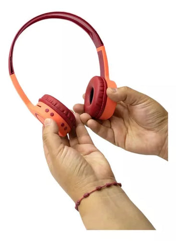 Audífonos On-Ear Inalambricos Manos Libres Con Bt Fm Sd 3.5mm Easy Line By Perfect Choice Coral