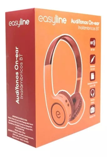 Audífonos On-Ear Inalambricos Manos Libres Con Bt Fm Sd 3.5mm Easy Line By Perfect Choice Coral