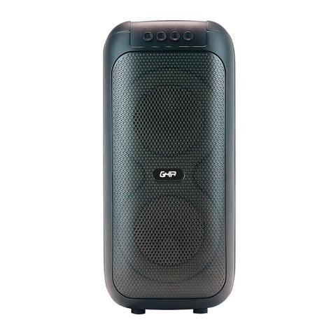 Bafle Ghia Amplificado Doble Bocina 4 Pulg Recargable, Luz Led Secuencial, Fm, Tws