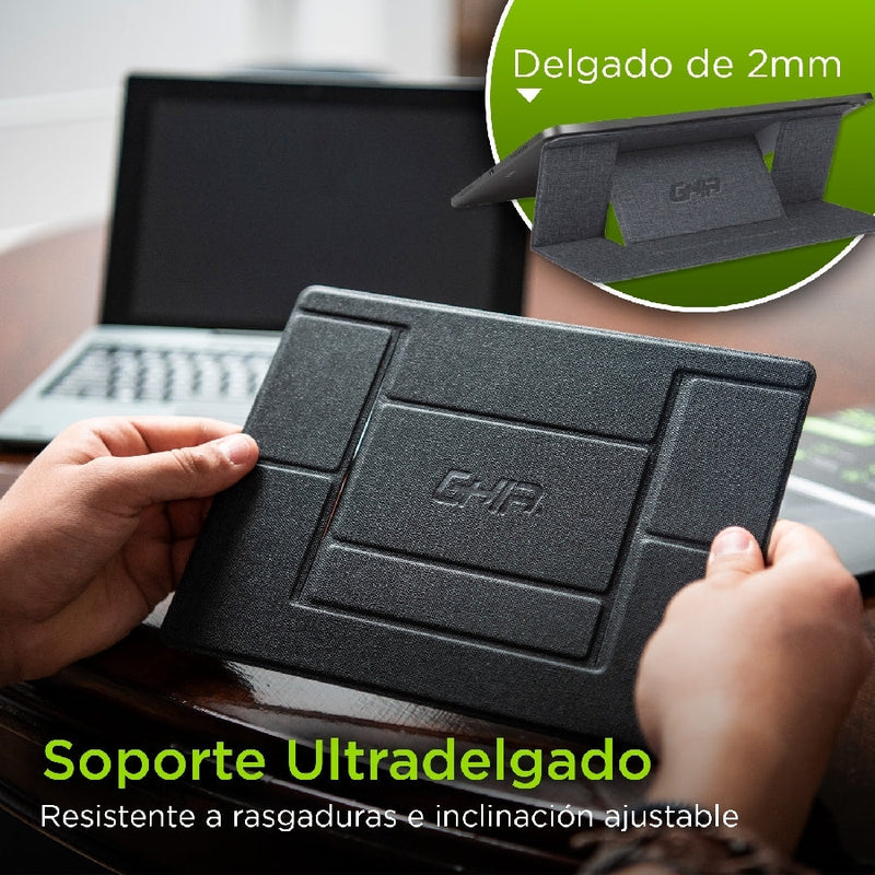 Base Ajustable Ghia Para Laptop O Tableta, Practico Y Delgado, Hasta 15.6 Pulgadas
