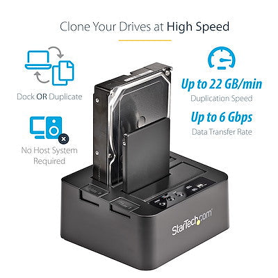 Base Clonadora Dock Station Usb 3.0 Y Esata Copiadora De Unidades De Disco Sata 6gbps De 2.5 Y 3.5 Pulgadas - Clonador Autonomo - Startech.Com Modelo Sdock2u33re