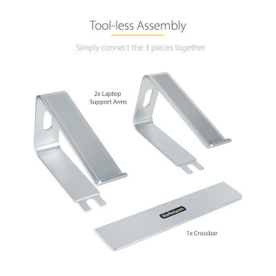 Base de escritorio para laptop, soporta 5kg, de aluminio, color plata, base riser elevador ergonómico para laptop, para macbook air/pro, dell xps, lenovo - startech.com mod. Laptop-stand-silver