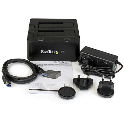 Base Docking Station Esata Usb 3.0 Con Uasp De 2 Bahias Para Disco Duro O Ssd Sata Iii De 2.5 O 3.5 Pulgadas - Startech.Com Modelo Sdock2u33eb