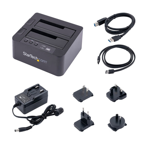 Base Duplicadora Clonadora Autonoma De Discos Duros O Ssd Sata - Copiadora De 2 Bahias - Base De Acoplamiento Usb 3.0 A Sata Iii De 2.5 Y 3.5 - Startech.Com Modelo Sdock2u313r