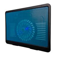 Base Enfriadora Brobotix Para Laptop Con Ventilador E Iluminacion Led, De Aluminio, Negro Con Azul