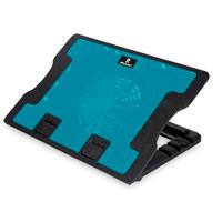 Base Enfriadora Brobotix Para Laptop De Hasta 17, Con Ventilador E Iluminacion Led, Angulo Ajustable Con Hub Usb, Azul