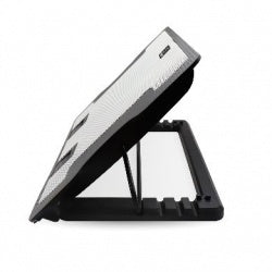 Base Enfriadora Brobotix Para Laptop De Hasta 17, Con Ventilador E Iluminacion Led, Angulo Ajustable Con Hub Usb, Blanco