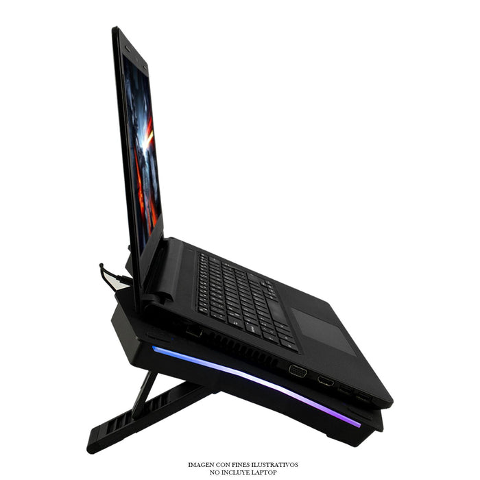 Base Enfriadora Gamer Balamrush 11-17" Rgb 2 Usb Eolox Negro Br-931304