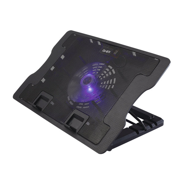 Base Enfriadora Ghia, Para Laptop, Altura Ajustable, Con Ventilador Y Luz Led, Usb