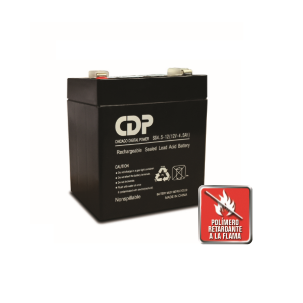 Bateria De Reemplazo Marca Cdp Mod Slb12-4.5 Ah Plomo Acido Libre De Mantenimiento