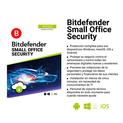 Bitdefender Small Office Security 1 Año 15 Usuarios, 1 Servidor Y Consola Cloud