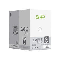 Bobina De Cable Marca Ghia Cat6 Utp Cca Color Blanco 23 Awg Utp 305m 1000ft Certificacin Ce, Rohs