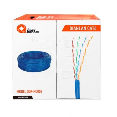 Bobina De Cable Utp Qian Qgr-Nc006 Cat6 Azul23 Awg Interior