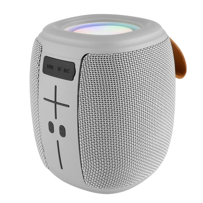 Bocina Bluethooth Portátil Rgb Novel Drum Perfect Choice Gris