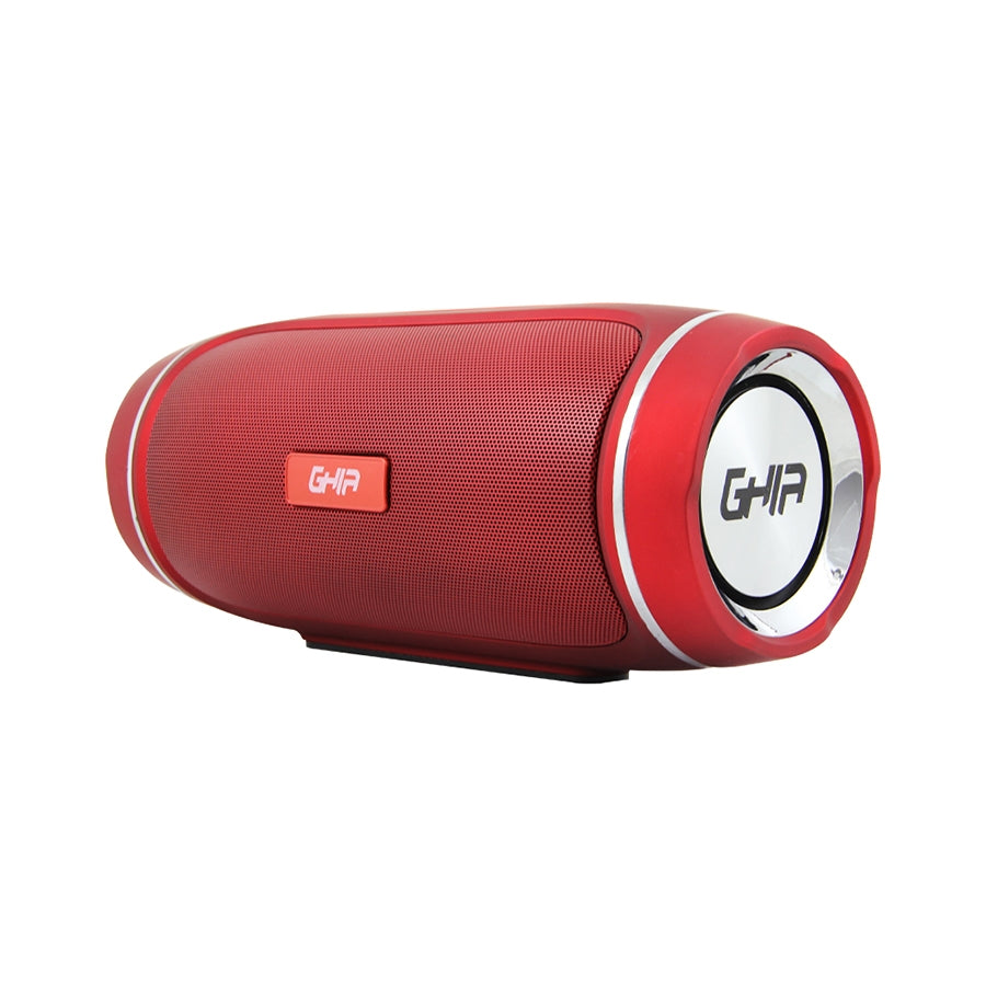 Bocina Bluetooth Bx300 Ghia Roja, Tws, 12w X 2, Aux, Radio Fm, Micro Sd Card, Usb