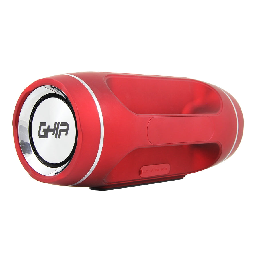 Bocina Bluetooth Bx300 Ghia Roja, Tws, 12w X 2, Aux, Radio Fm, Micro Sd Card, Usb