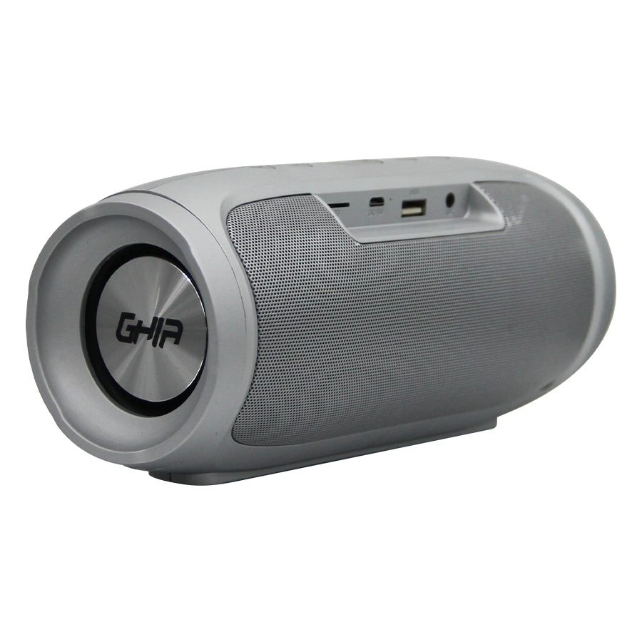 Bocina Bluetooth Bx400g Ghia Gris, 8w X2 Rms Aux, Micro Sd Card, Usb