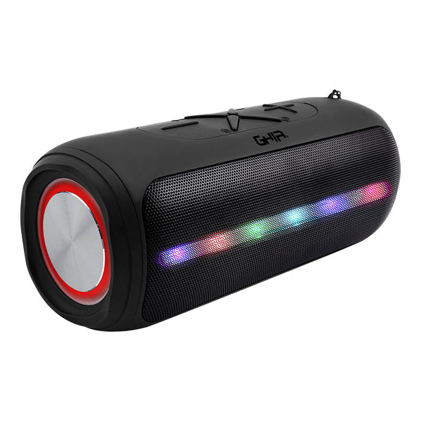 Bocina Bluetooth Ghia Bx201 Negra, 5wx2, Aux, Radio Fm, Micro Sd Card, Usb, Tws, Rgb Led