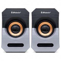 Bocina Brobotix Multimedia Negra Con Plata Audio 3.5mm Alimentacion Usb