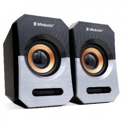 Bocina Brobotix Multimedia Negra Con Plata Audio 3.5mm Alimentacion Usb