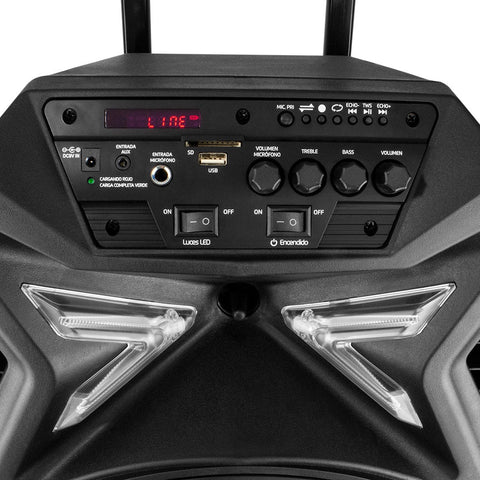 Bocina karaoke vorago 15" bluetooth, recargable 1 microfono. Tws ksp-501
