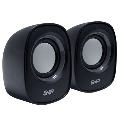 Bocina Para Pc 2.0 Ghia, Negra, Audio 3.5mm, Alimentacion Usb, 2w X2