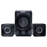 Bocina Para Pc 2.1 Ghia Negra con Gris Audio 3.5mm Alimentacion Usb 5w