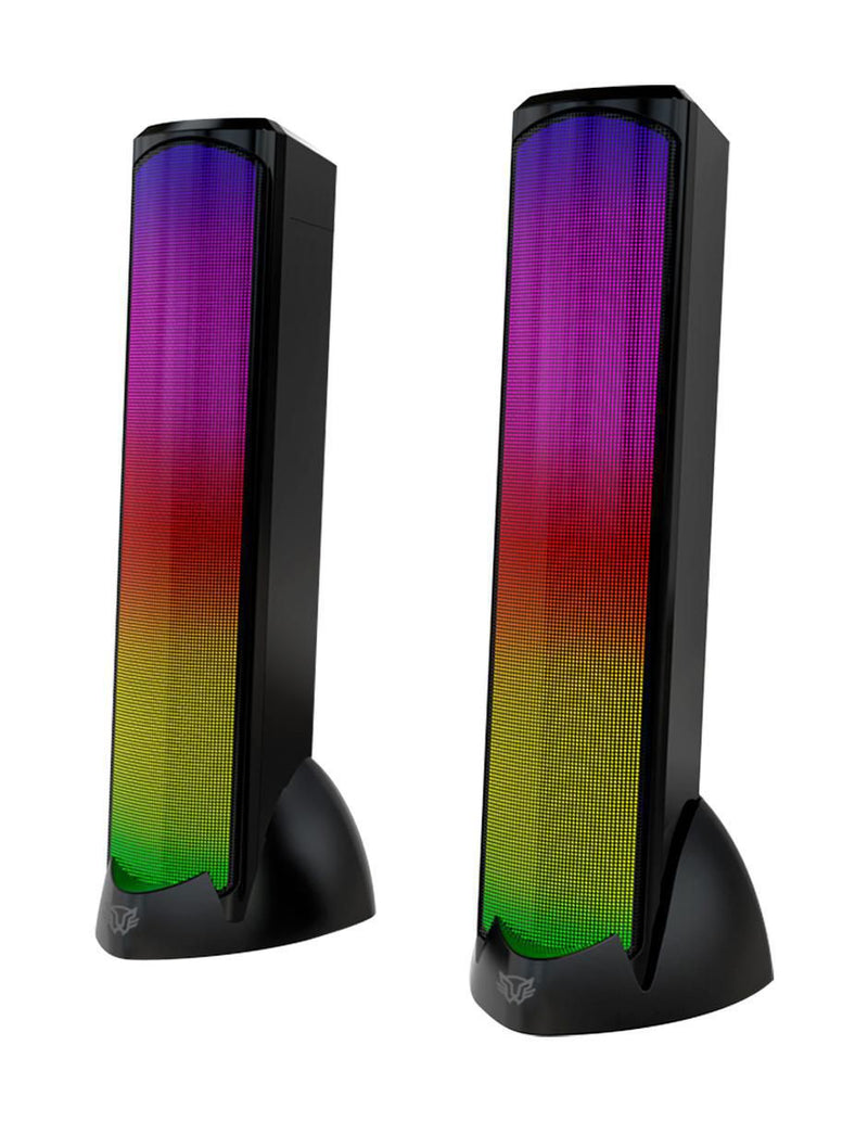 Bocina Usb Gamer Glimm Tower Bg575 2.0 Bt Rgb control Digital 10Wts Negro Br-936972