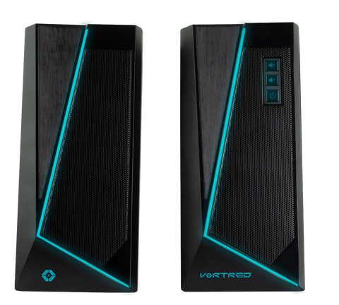 Bocinas Bt + 3.5mm Touch Rgb Vortred By Perfect Choice Negro