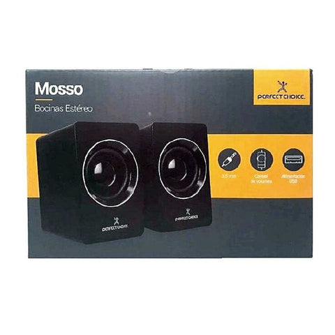 Bocinas Estereo 2.0 Mosso Perfect Choice Negro