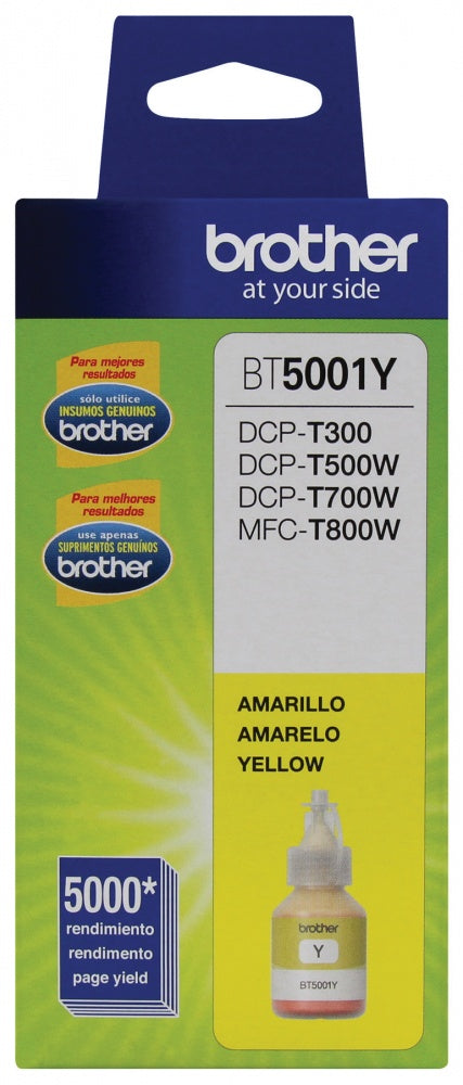 Botella De Tinta Brother Bt5001y Amarillo 5,000 Paginas