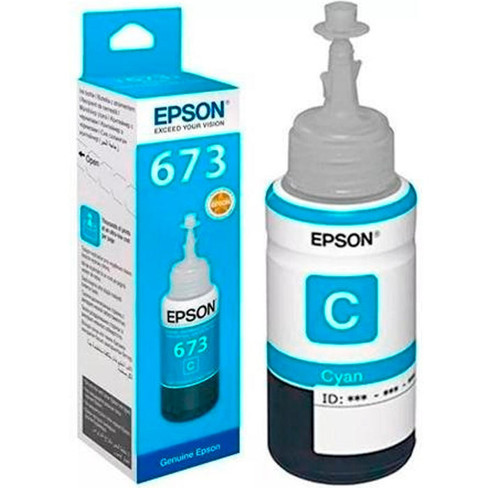 Botella Epson Ecotank Foto T673 Cyan L800, 1800 70ml (T673220-Al)