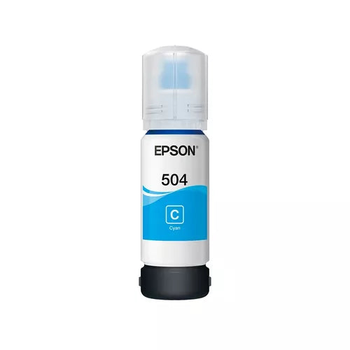 Botella Epson Ecotank T504 Cyan Serie L 70ml Dye (T504220-Al)