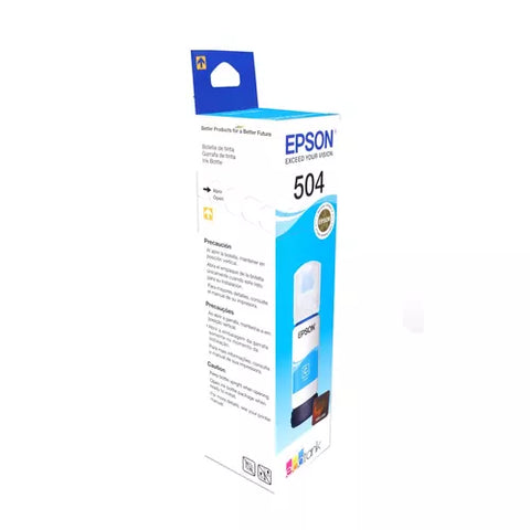Botella Epson Ecotank T504 Cyan Serie L 70ml Dye (T504220-Al)
