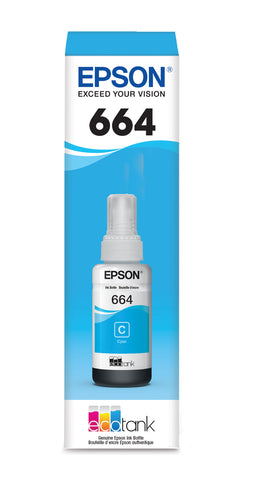 Botella Epson Ecotank T664 Cyan Serie L 70ml (T664220-Al)