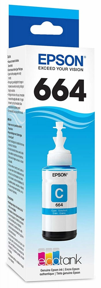 Botella Epson Ecotank T664 Cyan Serie L 70ml (T664220-Al)