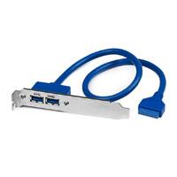 Bracket De  2 Puertos Usb 3.0 Superspeed Con Conexión A Tarjeta Madre - 2x Usb 3.0 A Hembra - Idc 20 Pines Hembra - Startech.Com Modelo Usb3splate