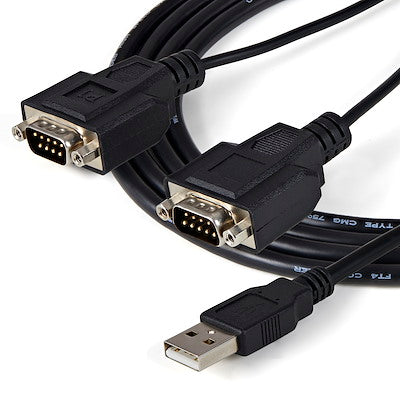 Cable 1.8 Metros Usb A 2 Puertos Serial Rs232 Db9 Retencion Del Puerto De Asignacion Com