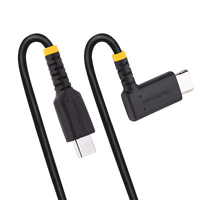 Cable 2 Metros Usb C  Acodado En Ángulo Recto - Pd 60w - 3a - Cable Usb-C De Carga Rapida - De Alta Resistencia - Usb 2.0 Tipo C - Startech.Com Modelo R2ccr-2m-Usb-Cable