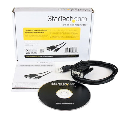 Cable Adaptador De 1.8 Metros Usb-A A Módem Nulo Null Serial Db9 Rs232 Dce Con Ftdi - 1x Usb A Macho - 1x Db9 Hembra - Startech.Com Modelo Icusb232ftn