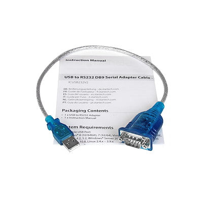 Cable Adaptador De 43cm Usb-A A Serie Rs232 De 1 Puerto Serial Db9 - Macho A Macho - Conversor Compatible Con Windows 8 - Startech.Com Modelo Icusb232v2
