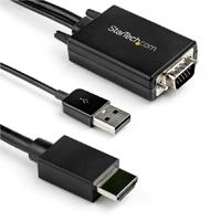 Cable Adaptador De Vga A Hdmi De 2 Metros Con Audio - 1920 X 1080 - Convertidor Activo Vga A Hdmi - Macho A Macho - Startech.Com Modelo Vga2hdmm2m