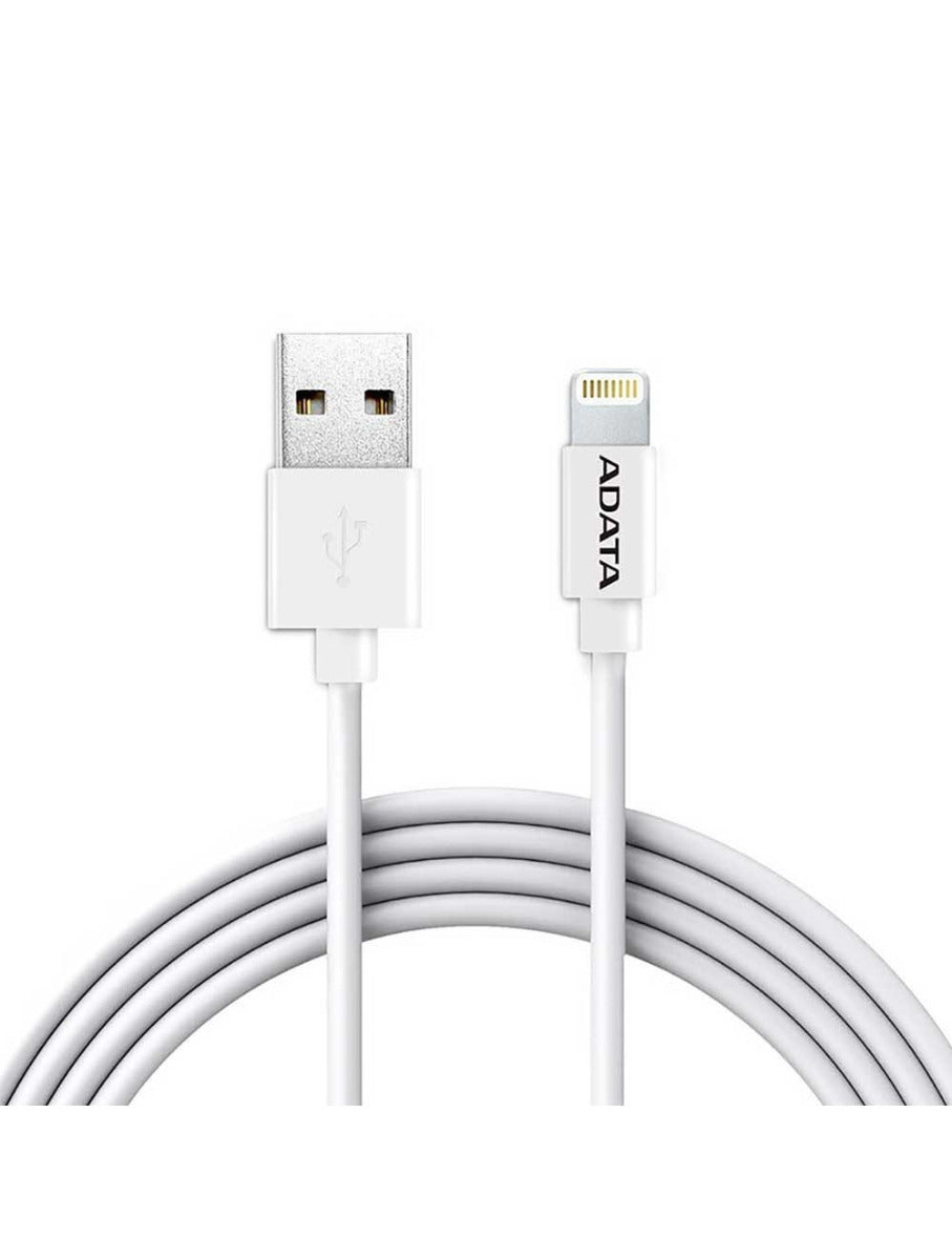 Cable Adata Lightning A Usb-A Para Apple 1 Metro, Blanco, (Amfipl-1m-Cwh)