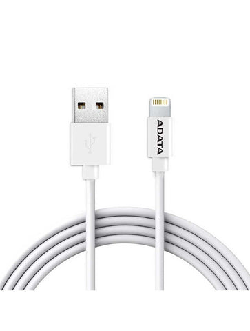 Cable Adata Lightning A Usb-A Para Apple 1 Metro, Blanco, (Amfipl-1m-Cwh)