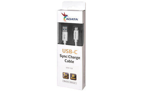 Cable Adata Tipo C- Usb 3.1 1 Metro Blanco (Aca3al-100cm-Csv)