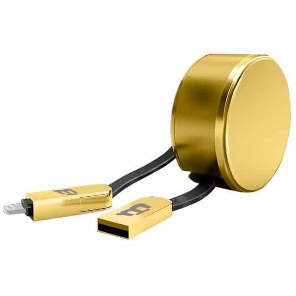 Cable Blackpcs (Ca-Retractil) V8, Lightning Oro 1 Metro 2.1a (Cagmlpr-3)